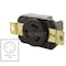 Ac Works Locking Receptacle, L7-20R, 20 A, 277V AC, 2 Pole, Flush Mount, Black FML720R - alternate 7